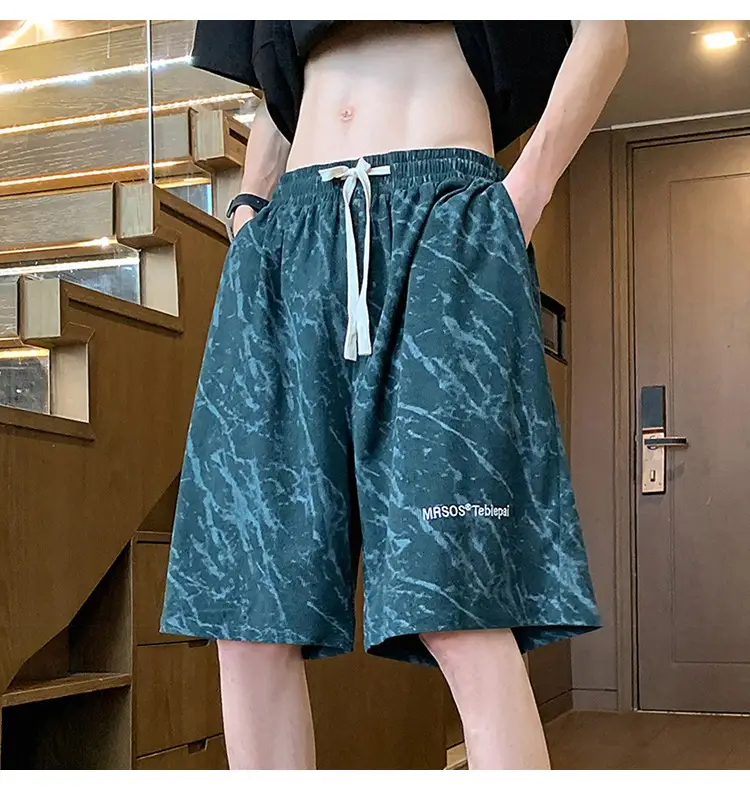 Men's Pink Printed Shorts 2024 Summer Loose Casual — feature 14