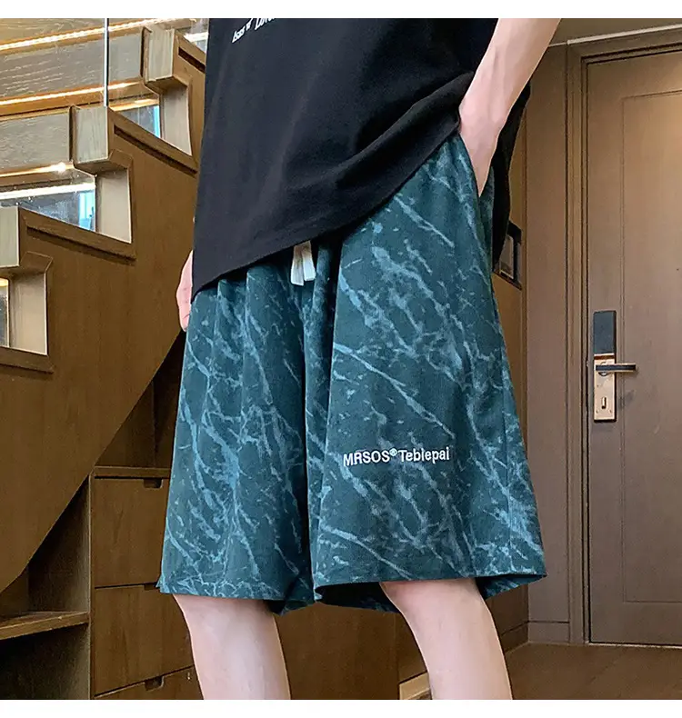 Men's Pink Printed Shorts 2024 Summer Loose Casual — feature 16