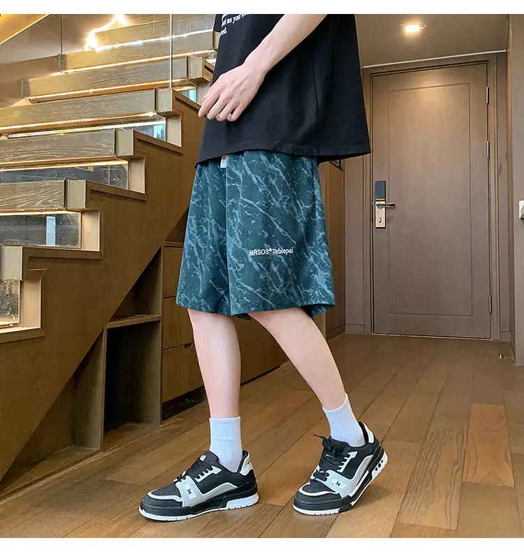 Men's Pink Printed Shorts 2024 Summer Loose Casual — feature 17