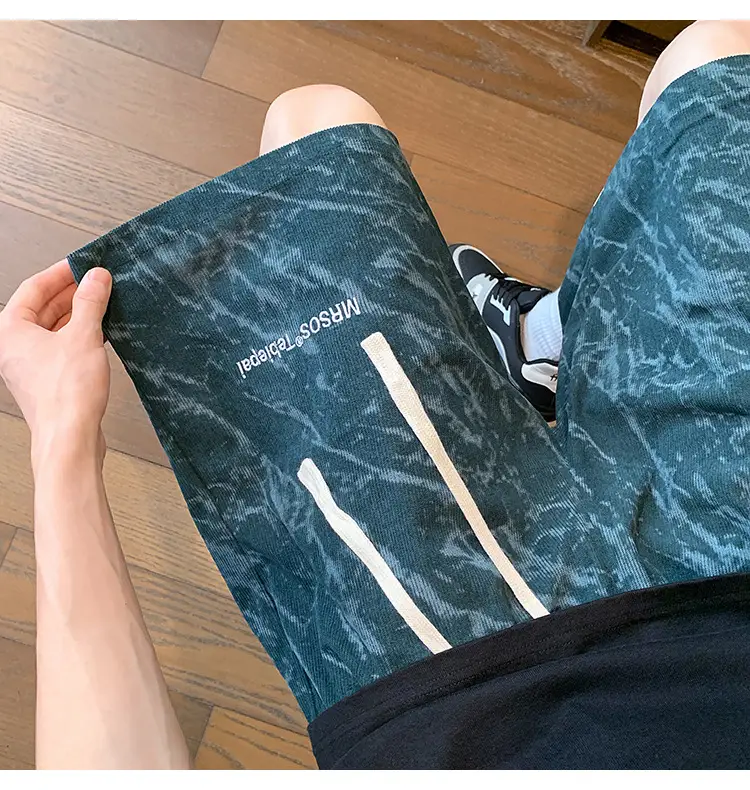 Men's Pink Printed Shorts 2024 Summer Loose Casual — feature 18