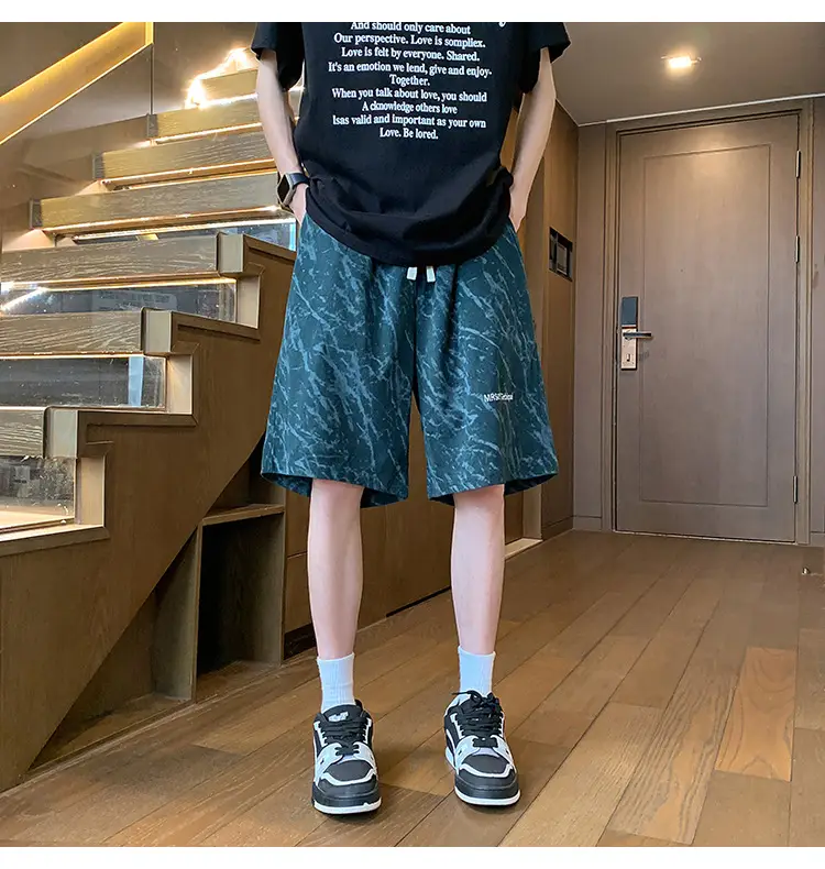 Men's Pink Printed Shorts 2024 Summer Loose Casual — feature 20