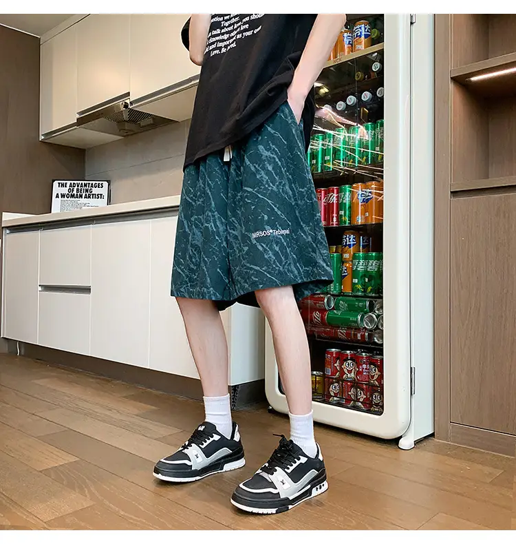 Men's Pink Printed Shorts 2024 Summer Loose Casual — feature 23