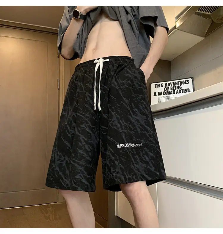 Men's Pink Printed Shorts 2024 Summer Loose Casual — feature 24