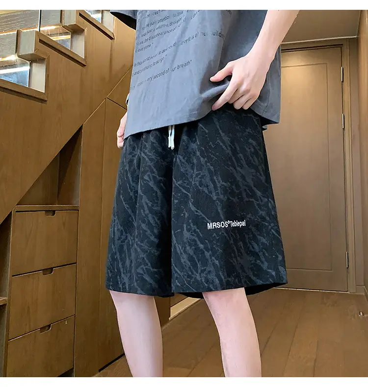 Men's Pink Printed Shorts 2024 Summer Loose Casual — feature 25