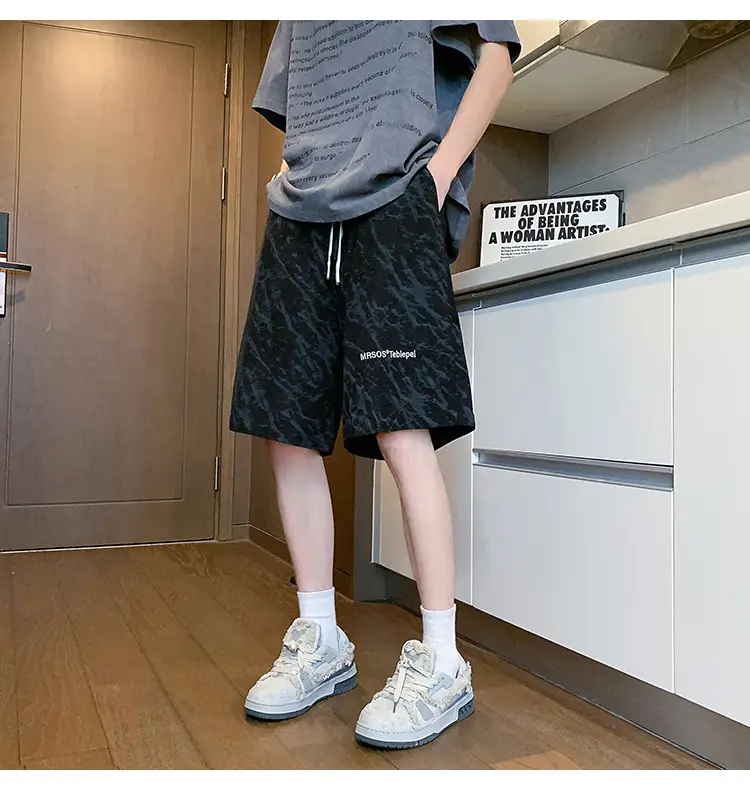 Men's Pink Printed Shorts 2024 Summer Loose Casual — feature 26