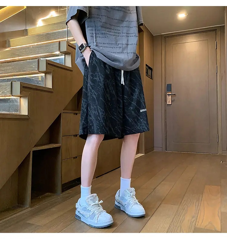 Men's Pink Printed Shorts 2024 Summer Loose Casual — feature 28