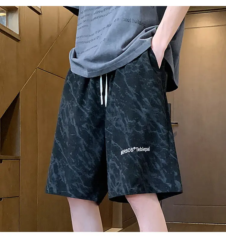 Men's Pink Printed Shorts 2024 Summer Loose Casual — feature 29