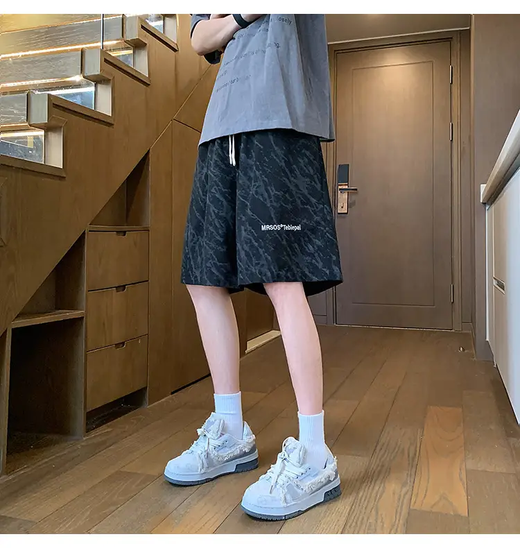Men's Pink Printed Shorts 2024 Summer Loose Casual — feature 32