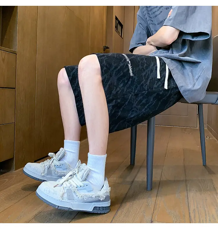 Men's Pink Printed Shorts 2024 Summer Loose Casual — feature 33
