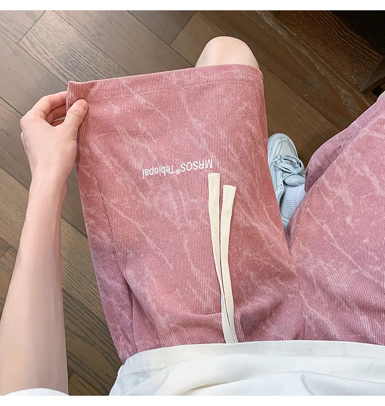 Men's Pink Printed Shorts 2024 Summer Loose Casual — feature 7