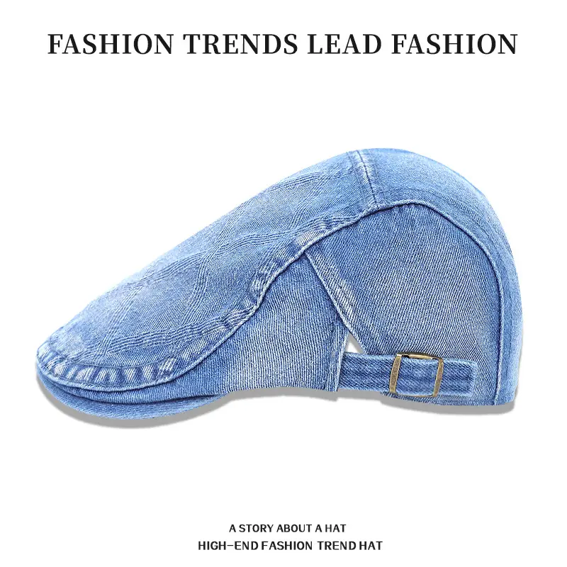 Dark Blue Denim Forward Cap for Men Women 54-58cm - Image 5