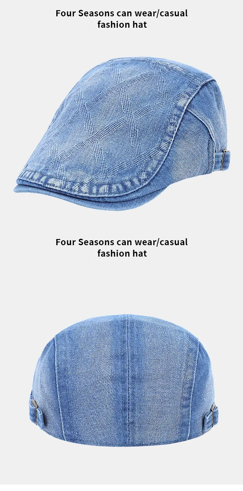 Dark Blue Denim Forward Cap for Men Women 54-58cm — feature 7