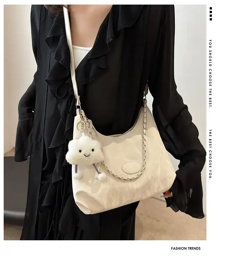 Pink Soft Crossbody Bag for Women with Cute Charm — feature 1