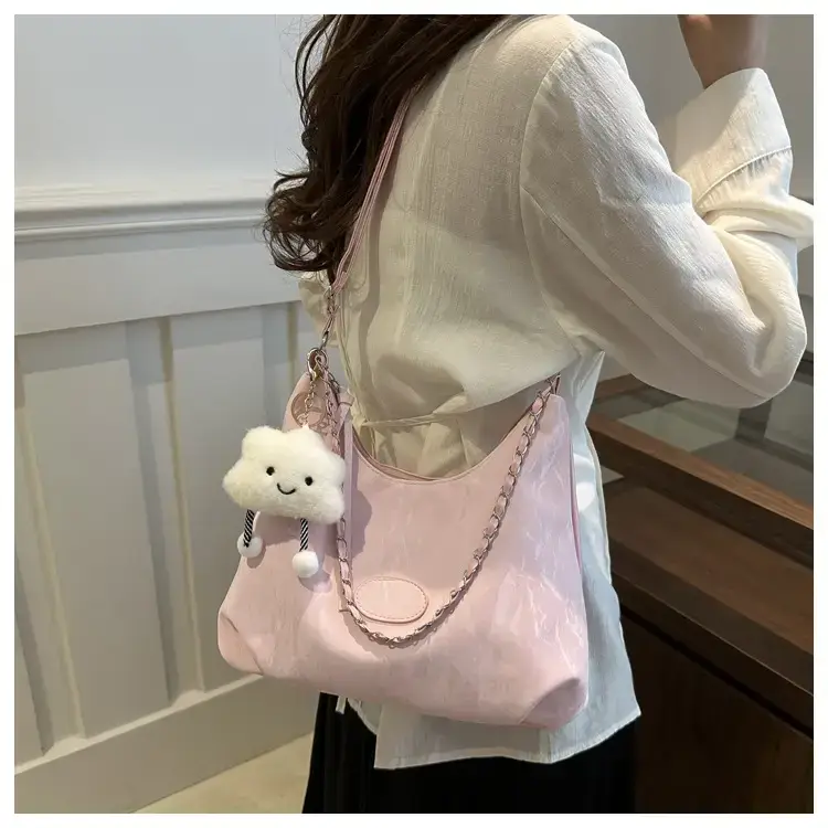 Pink Soft Crossbody Bag for Women with Cute Charm — feature 15