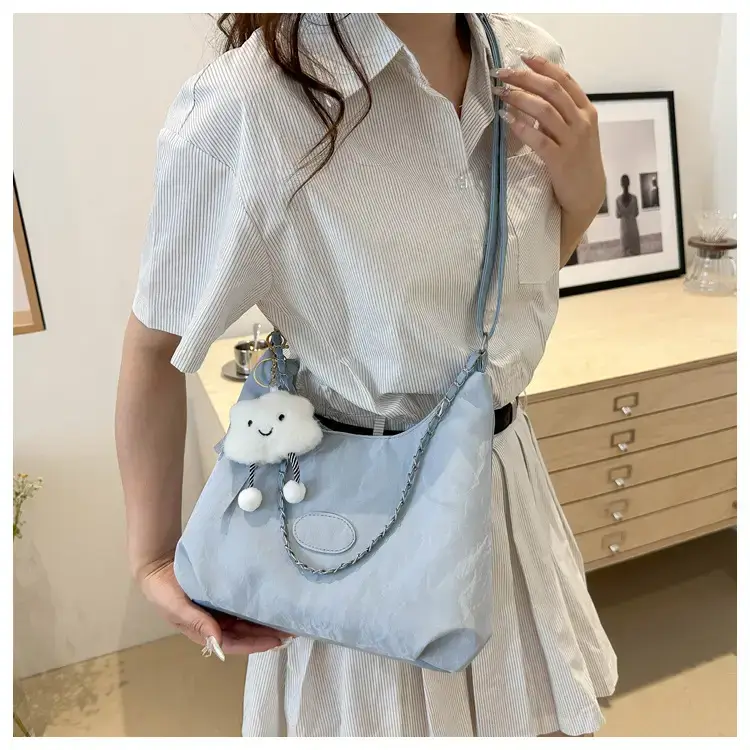 Pink Soft Crossbody Bag for Women with Cute Charm — feature 22