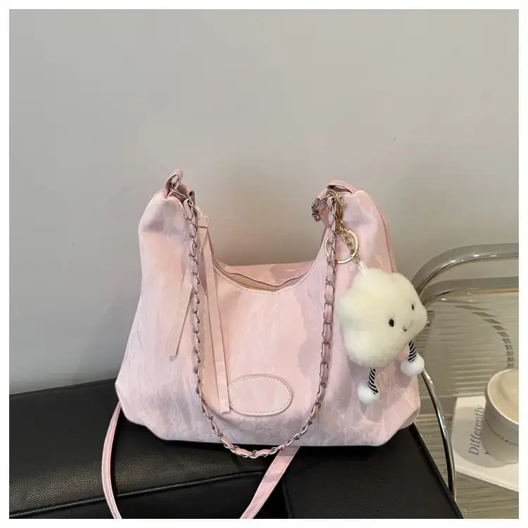 Pink Soft Crossbody Bag for Women with Cute Charm — feature 31