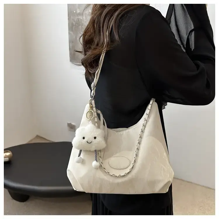 Pink Soft Crossbody Bag for Women with Cute Charm — feature 9