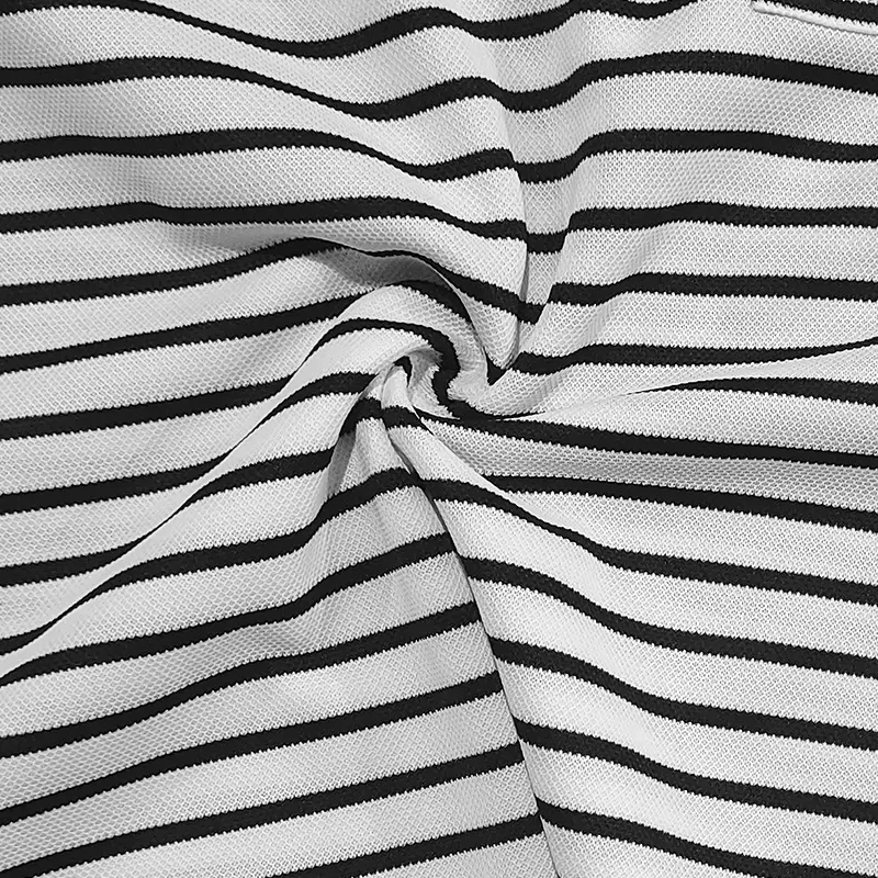 Men's Black White Striped Long Sleeve Henley T-Shirt — feature 10