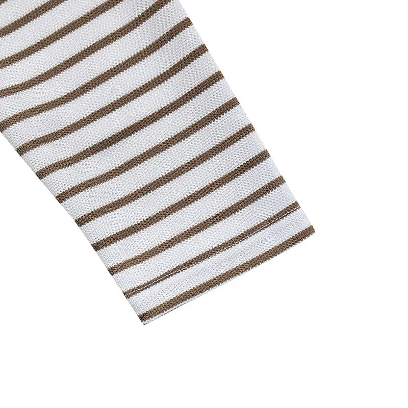 Men's Black White Striped Long Sleeve Henley T-Shirt — feature 17