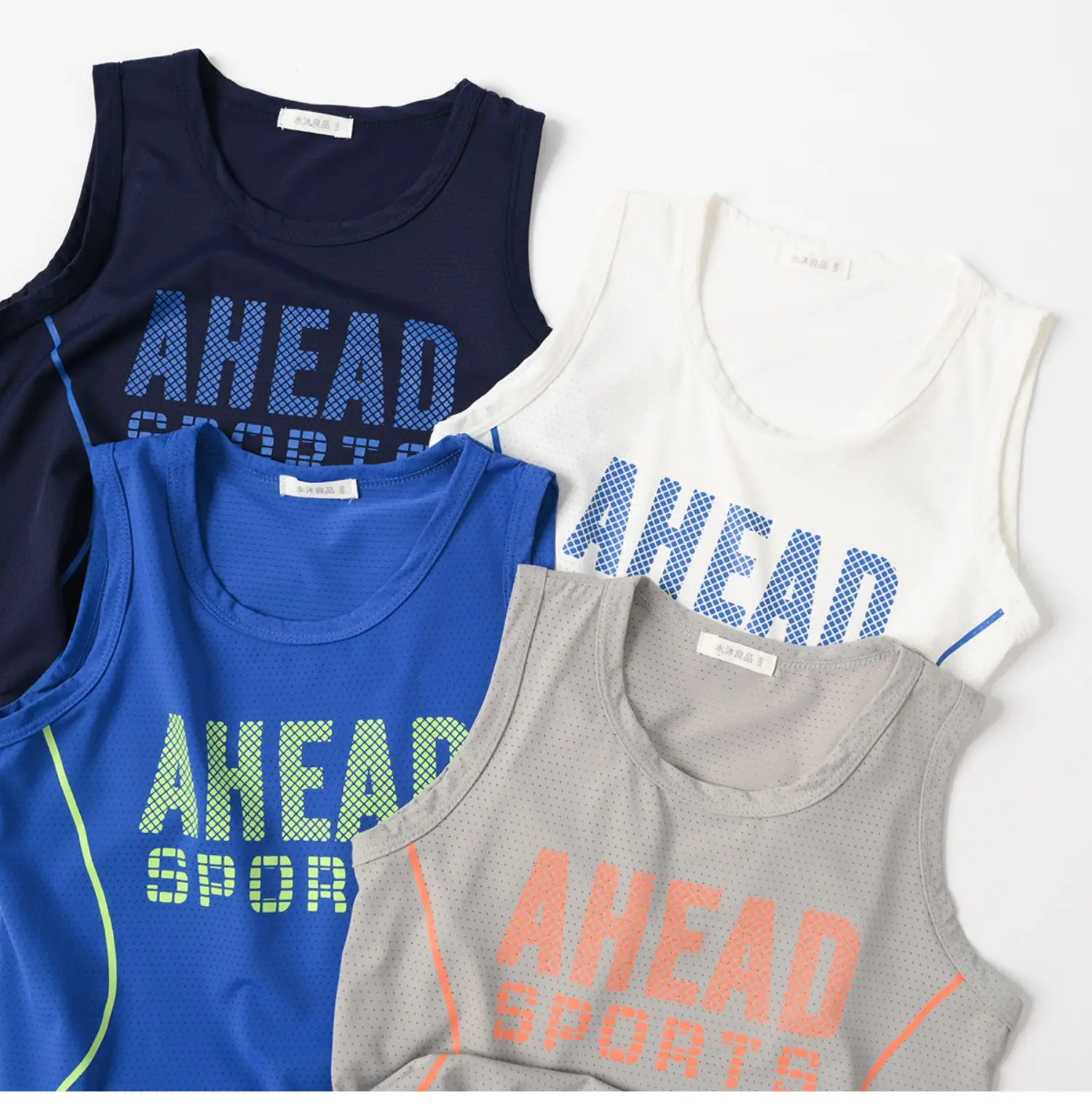 Men's Ahead Sports Sleeveless Tank Top Navy Blue Large — feature 10