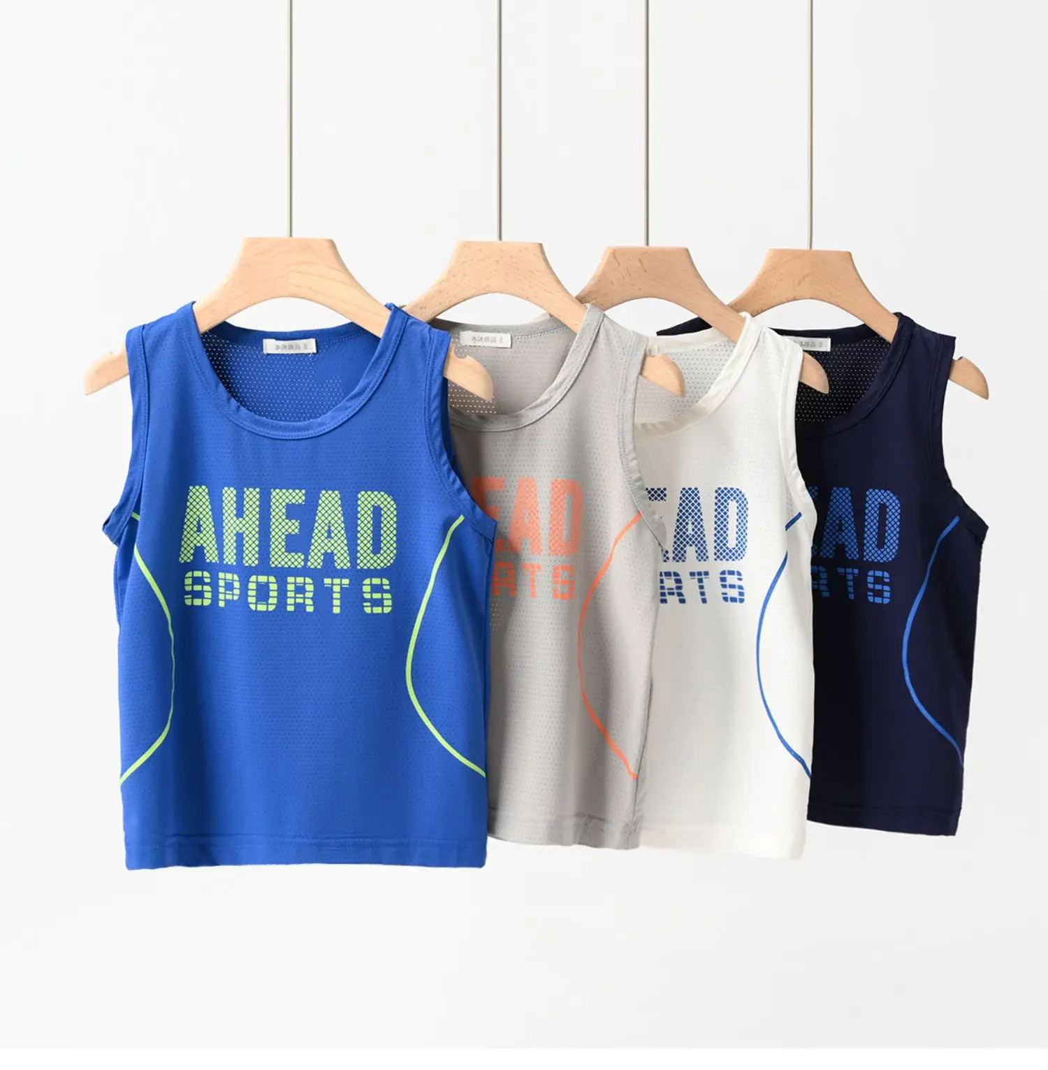 Men's Ahead Sports Sleeveless Tank Top Navy Blue Large — feature 5