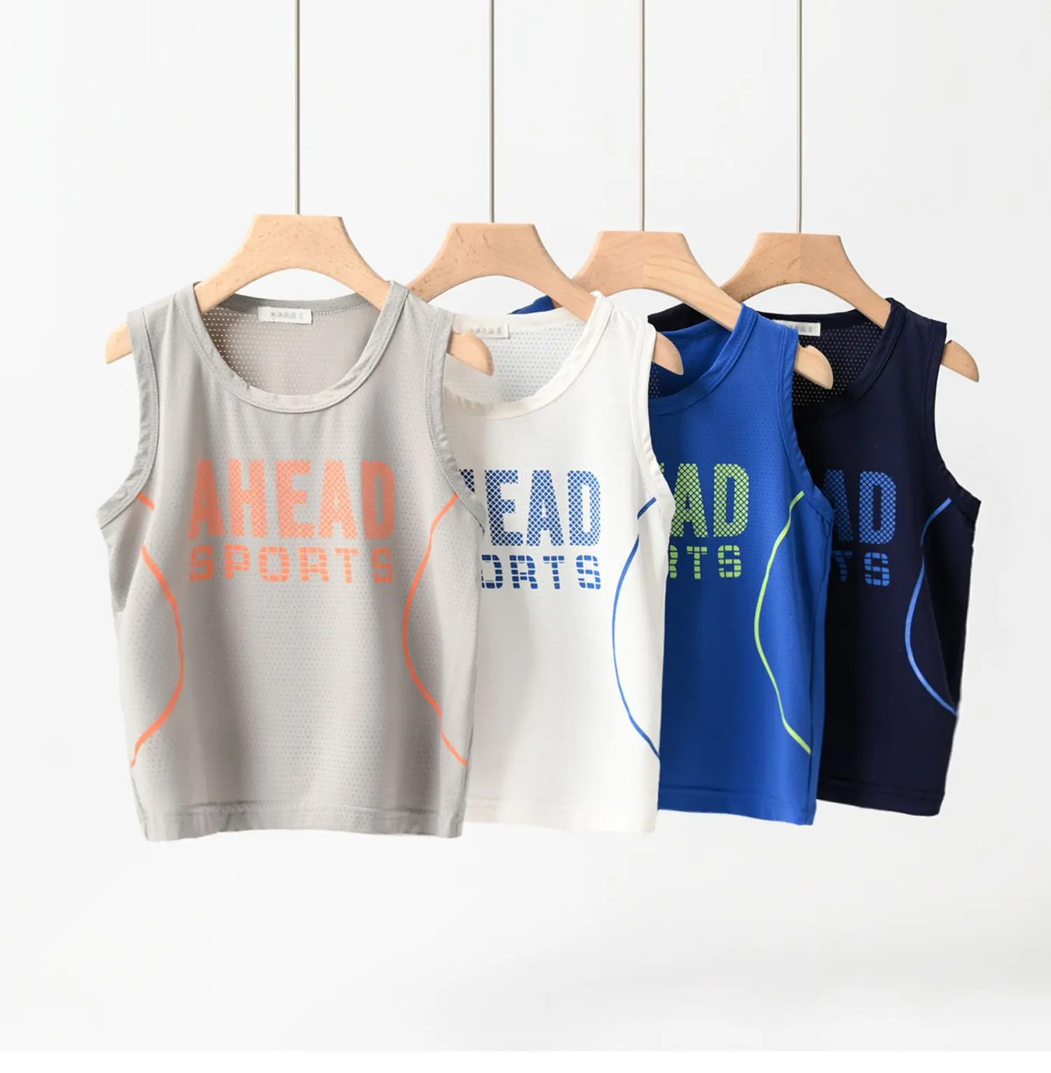 Men's Ahead Sports Sleeveless Tank Top Navy Blue Large — feature 6