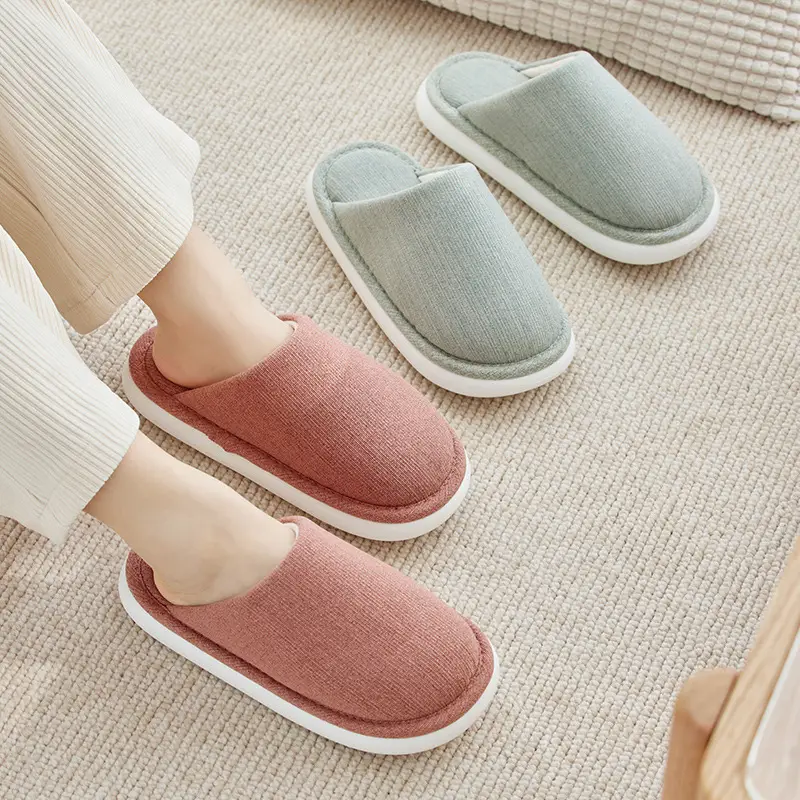 Autumn and Winter Home Cotton Slippers for Women 2026 New Style Indoor Non-Slip Thick-Soled Maternity Shoes Summer Breathable and Sweat-Absorbent - Image 8