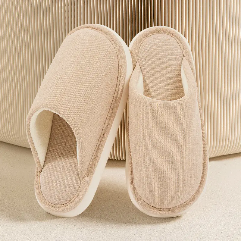 Autumn and Winter Home Cotton Slippers for Women 2026 New Style Indoor Non-Slip Thick-Soled Maternity Shoes Summer Breathable and Sweat-Absorbent - Image 3