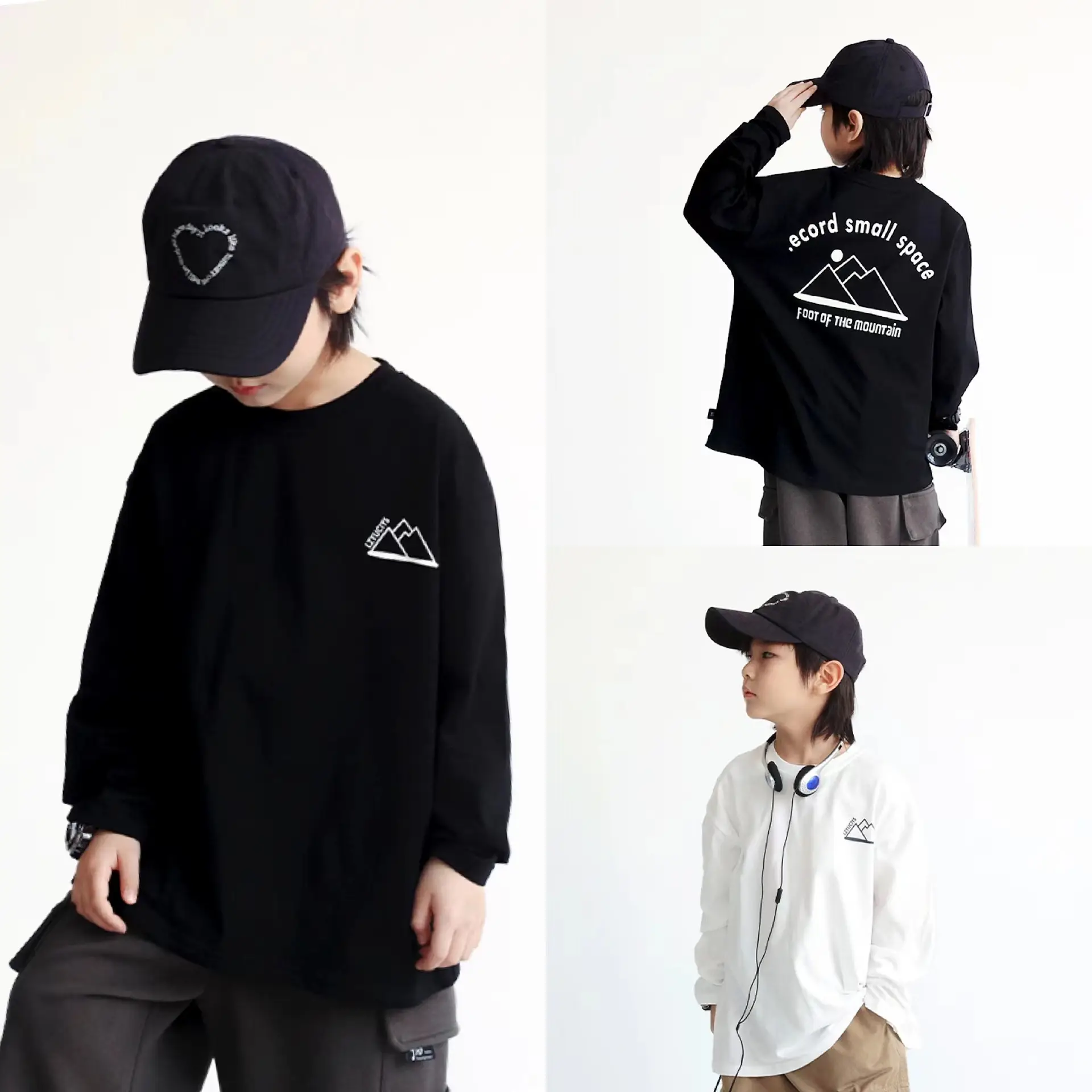 Boys Long Sleeve Printed T-Shirt Black 2024