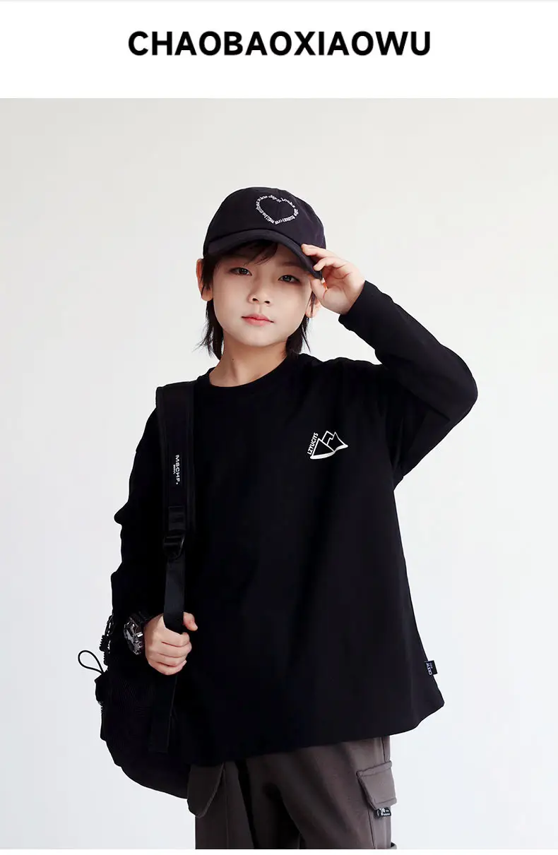 Boys Long Sleeve Printed T-Shirt Black 2024 — feature 1
