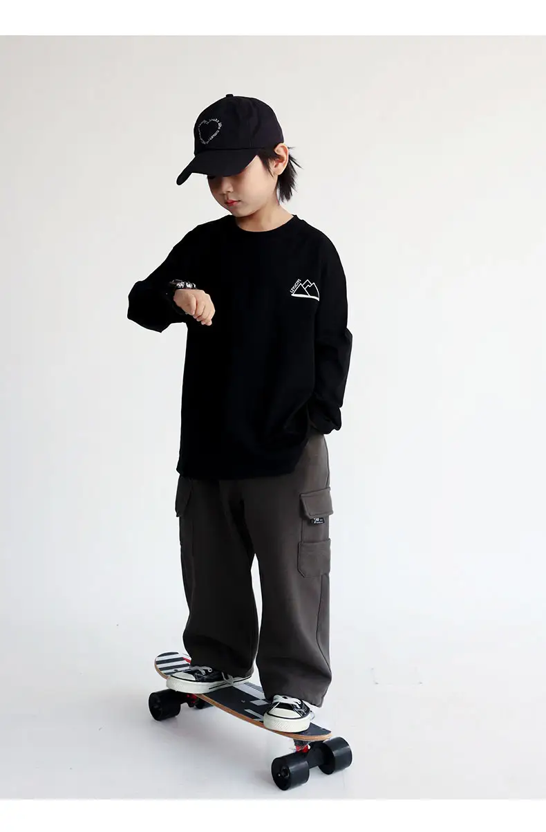 Boys Long Sleeve Printed T-Shirt Black 2024 — feature 18
