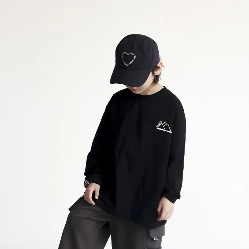 Boys Long Sleeve Printed T-Shirt Black 2024