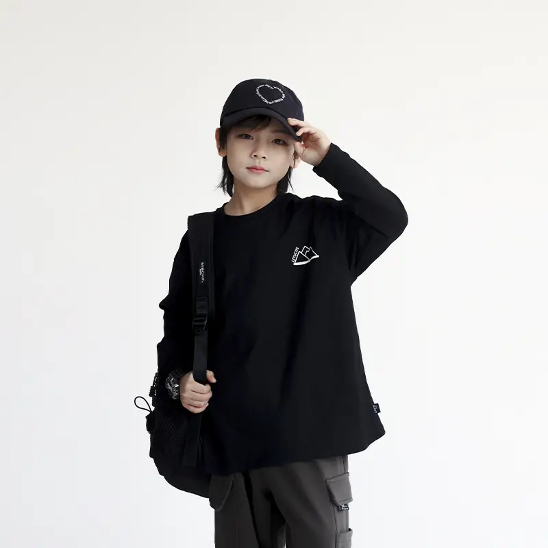 Boys Long Sleeve Printed T-Shirt Black 2024