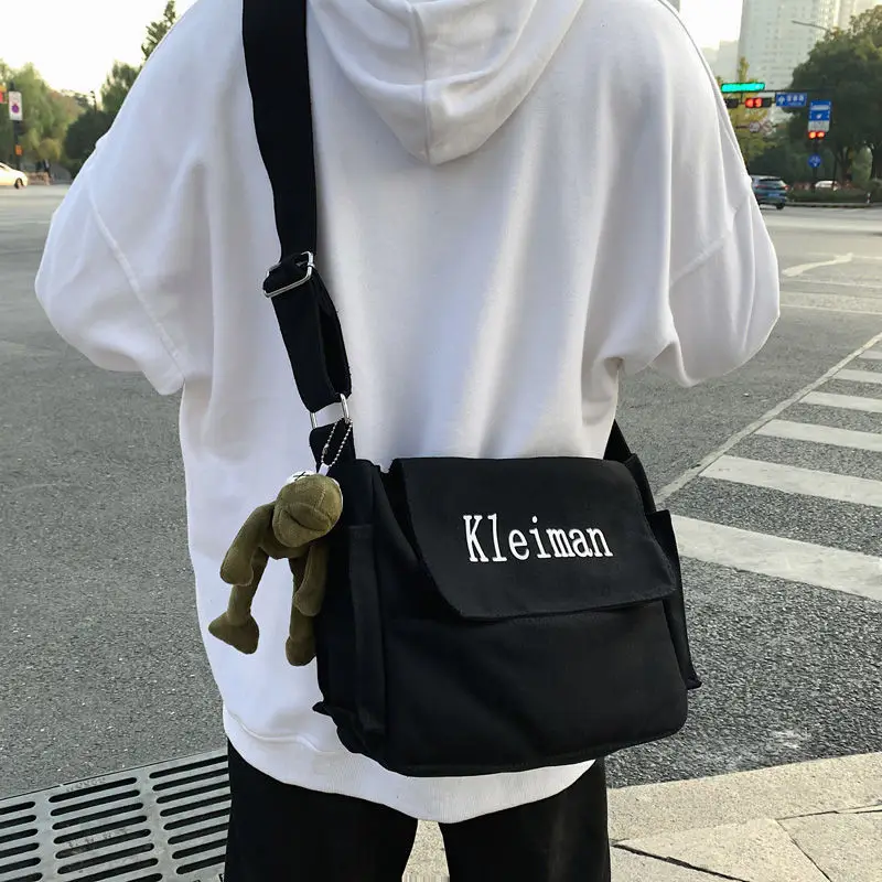 Men's Canvas Shoulder Bag K-Style Crossbody - Image 6