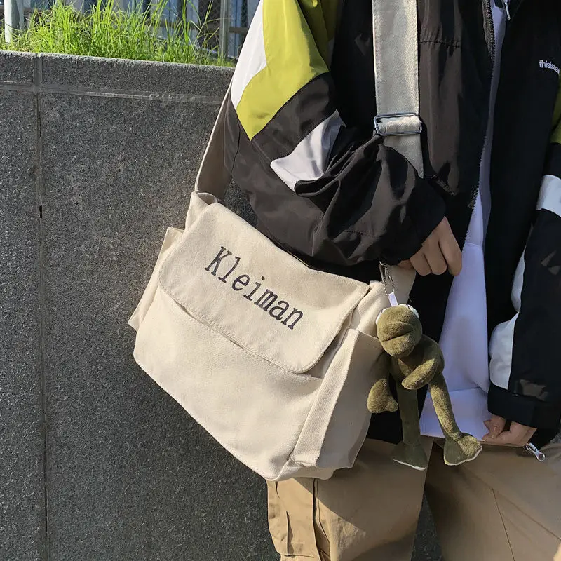 Men's Canvas Shoulder Bag K-Style Crossbody - Image 7
