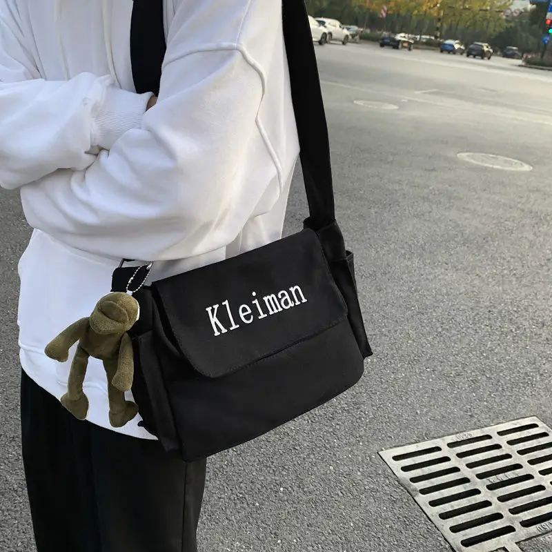 Men's Canvas Shoulder Bag K-Style Crossbody - Image 8