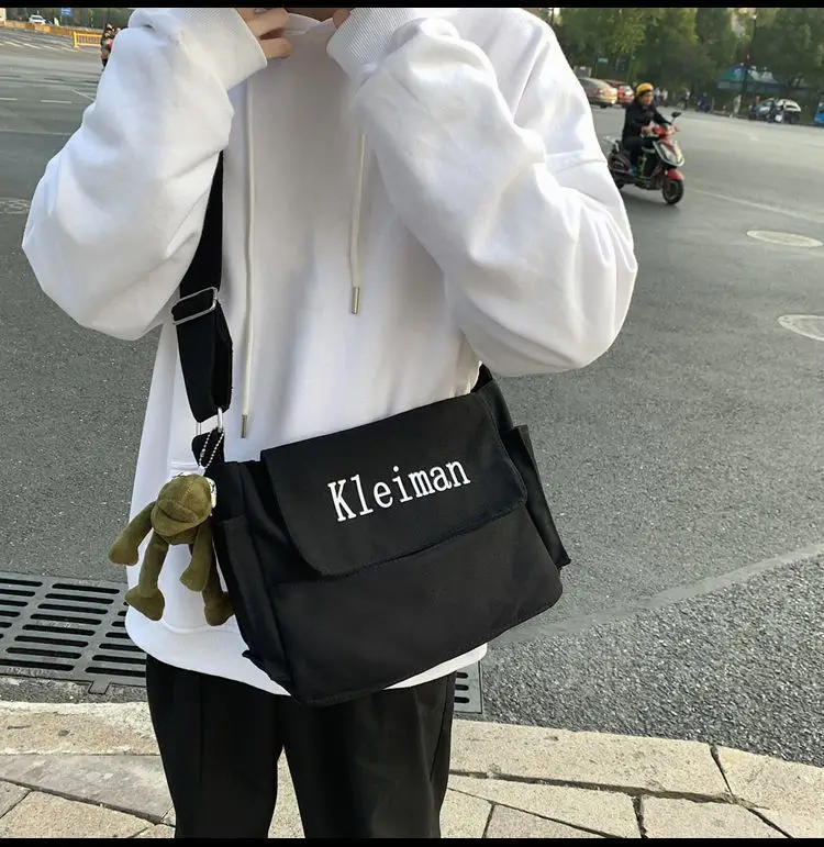 Men's Canvas Shoulder Bag K-Style Crossbody — feature 11