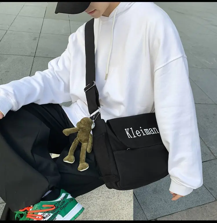 Men's Canvas Shoulder Bag K-Style Crossbody — feature 12