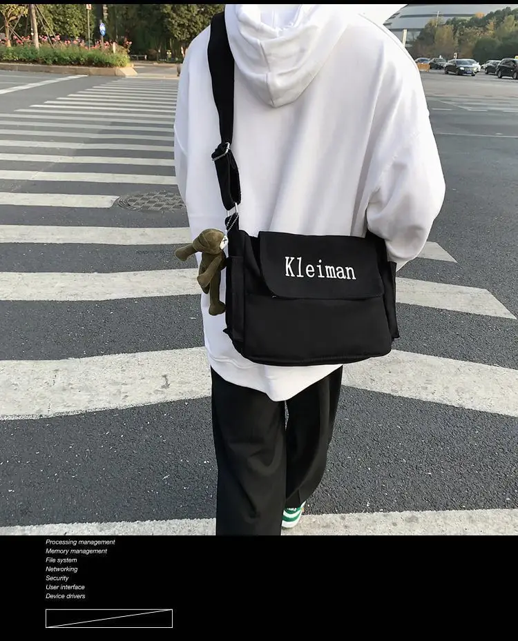 Men's Canvas Shoulder Bag K-Style Crossbody — feature 3