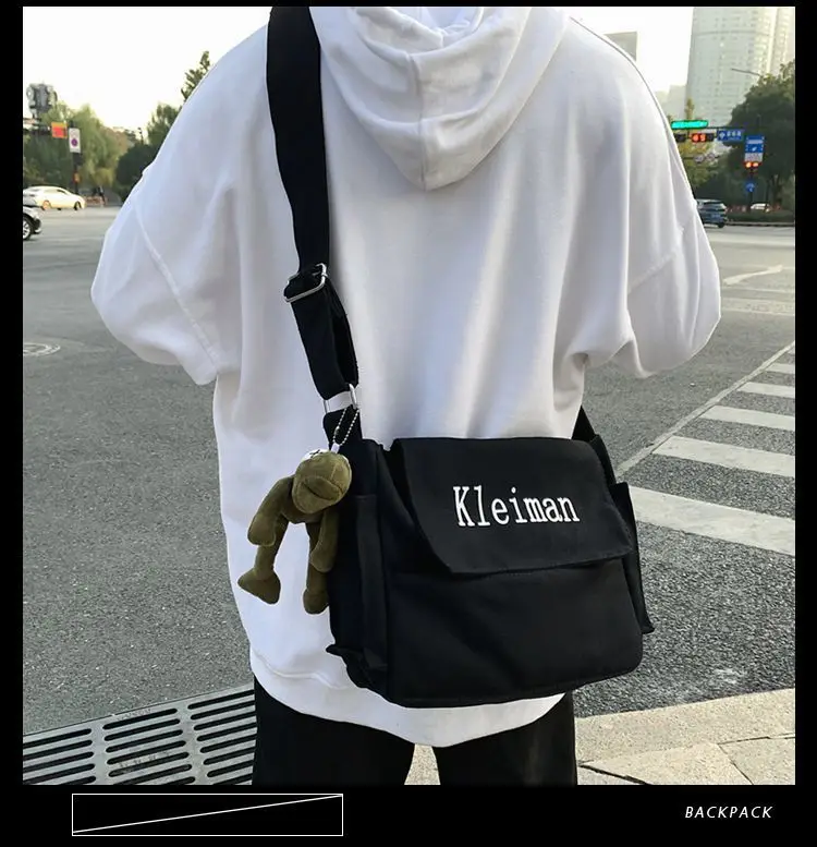 Men's Canvas Shoulder Bag K-Style Crossbody — feature 8
