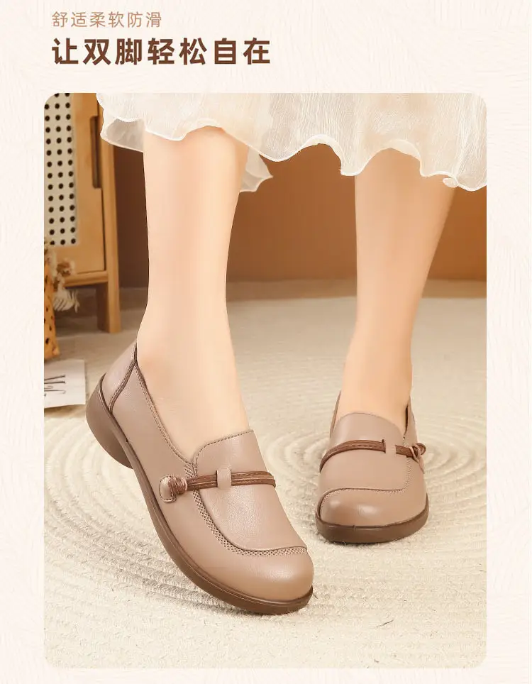 Soft-Soled, Soft-Surface Mom Shoes, Elegant Large-Size Women's Shoes, Summer Breathable and Comfortable Flat-Soled Shoes That Don'T Tire Your Feet, Slip-On Shoes for Women — feature 2