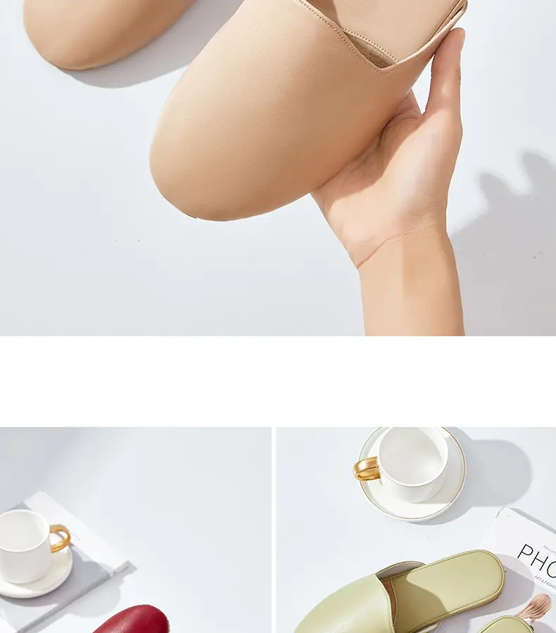 French Style Leather Slippers Women Summer Beige — feature 20