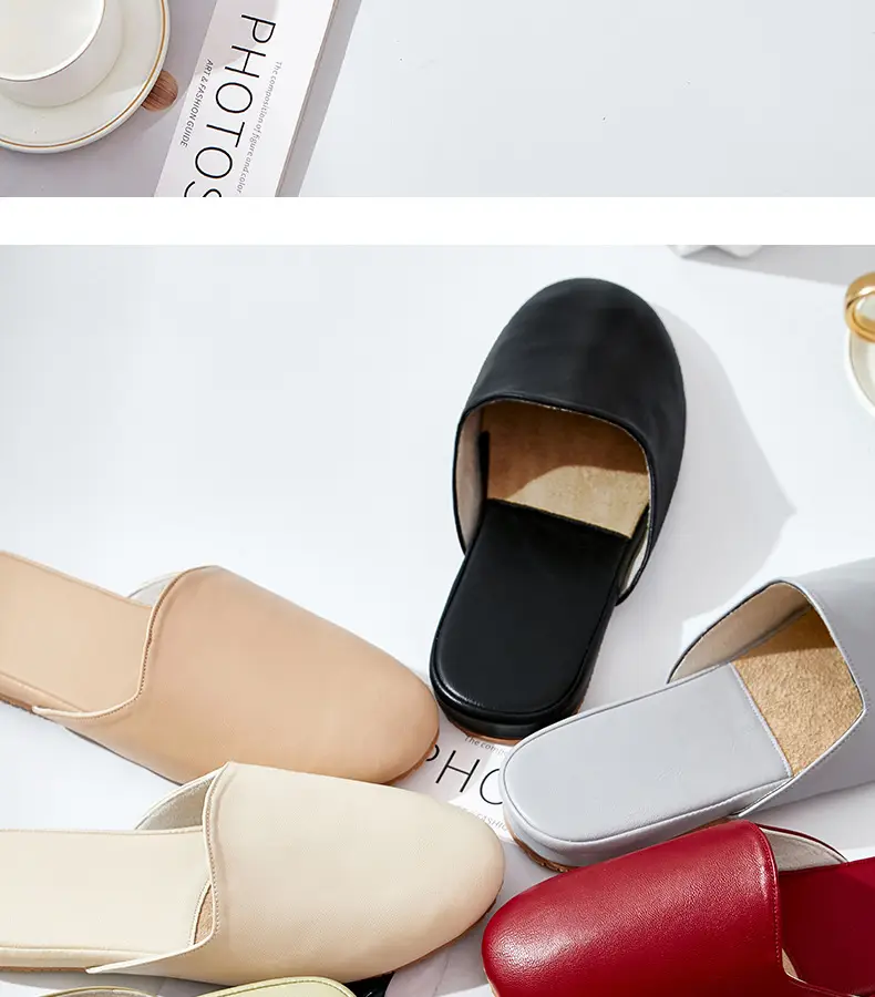 French Style Leather Slippers Women Summer Beige — feature 24
