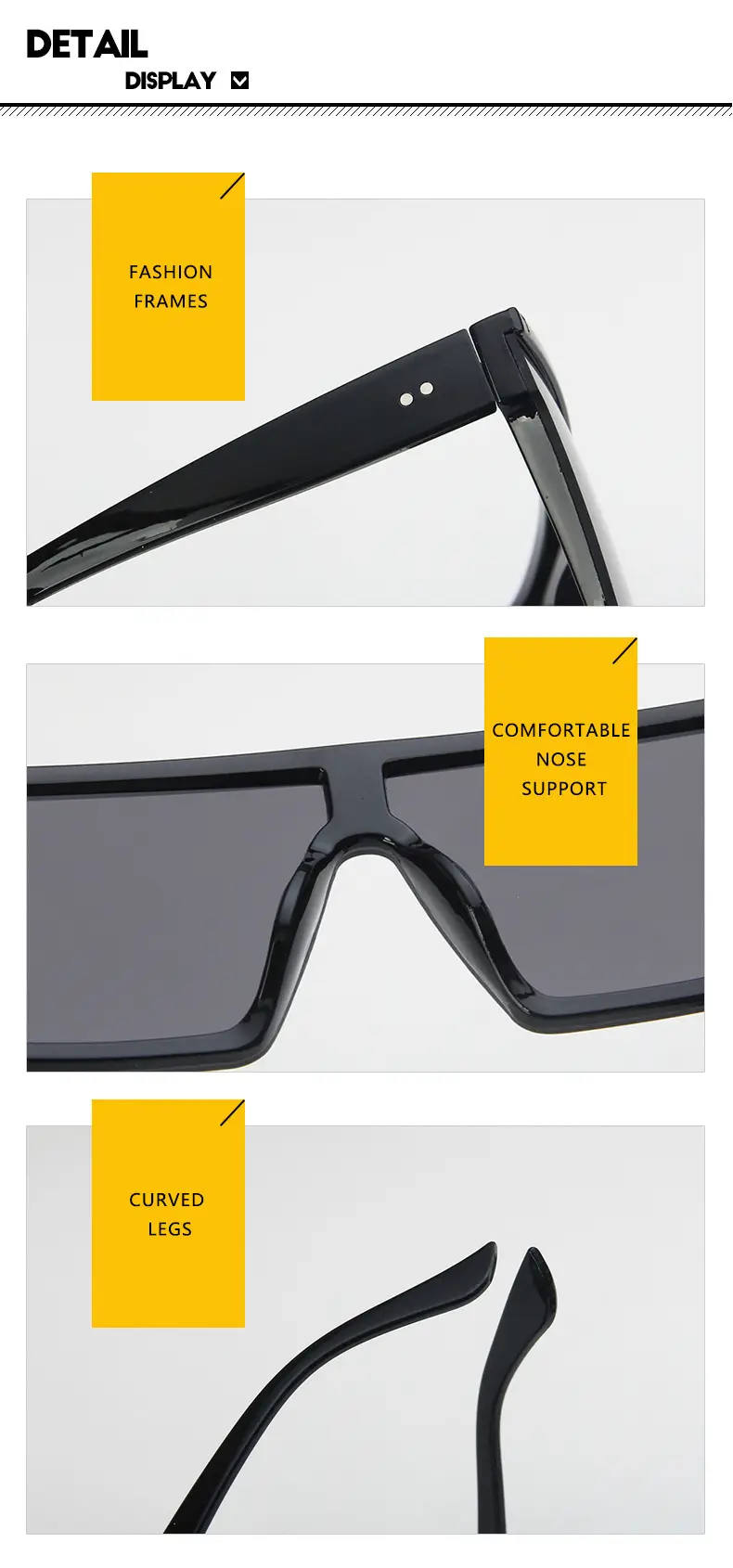 Black Gradient Sunglasses for Women Men Large Frame — feature 14