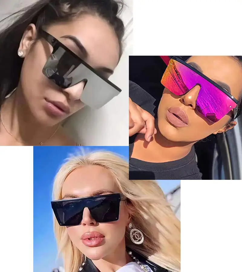 Black Gradient Sunglasses for Women Men Large Frame — feature 4