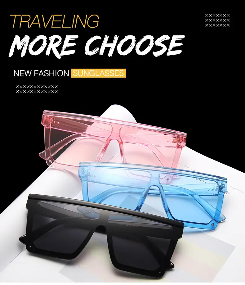 Black Gradient Sunglasses for Women Men Large Frame — feature 5