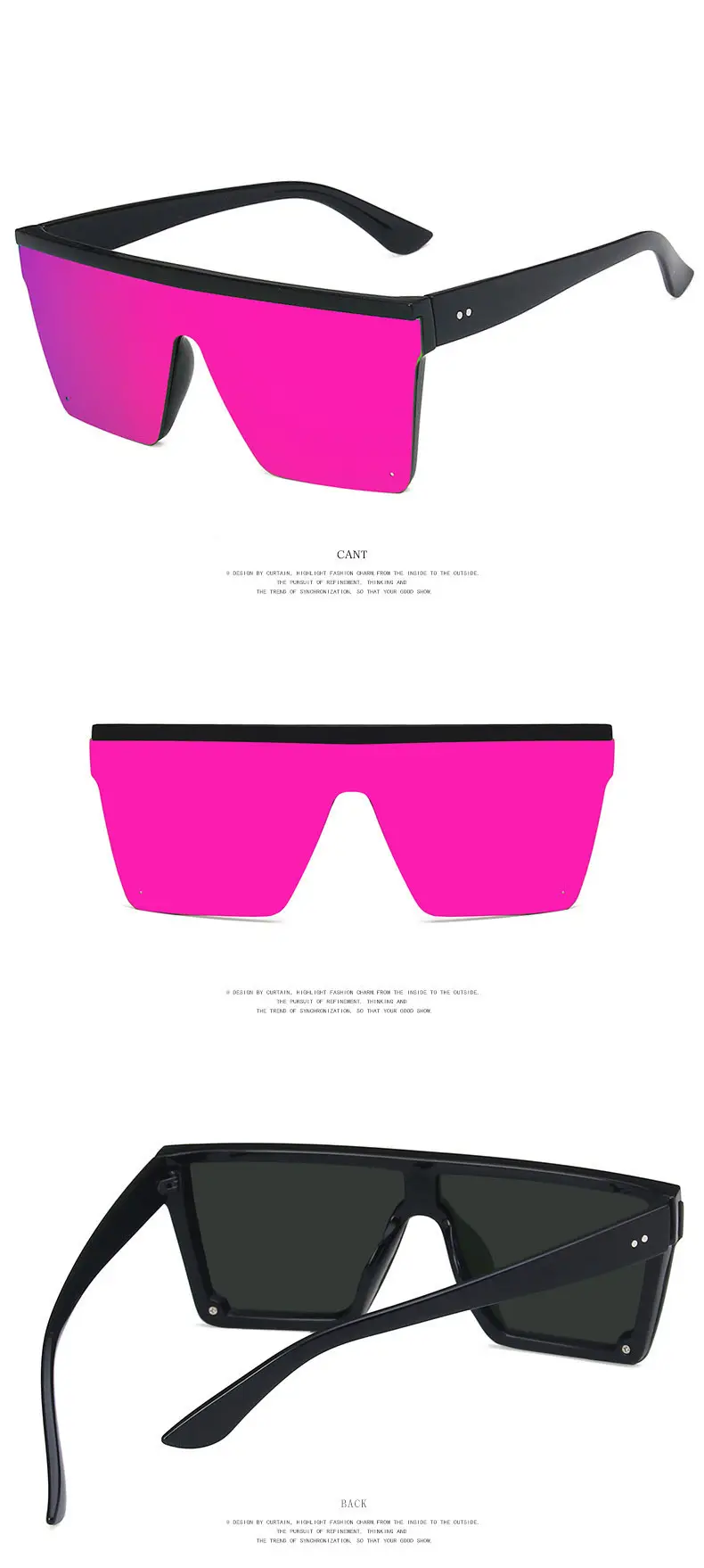 Black Gradient Sunglasses for Women Men Large Frame — feature 8