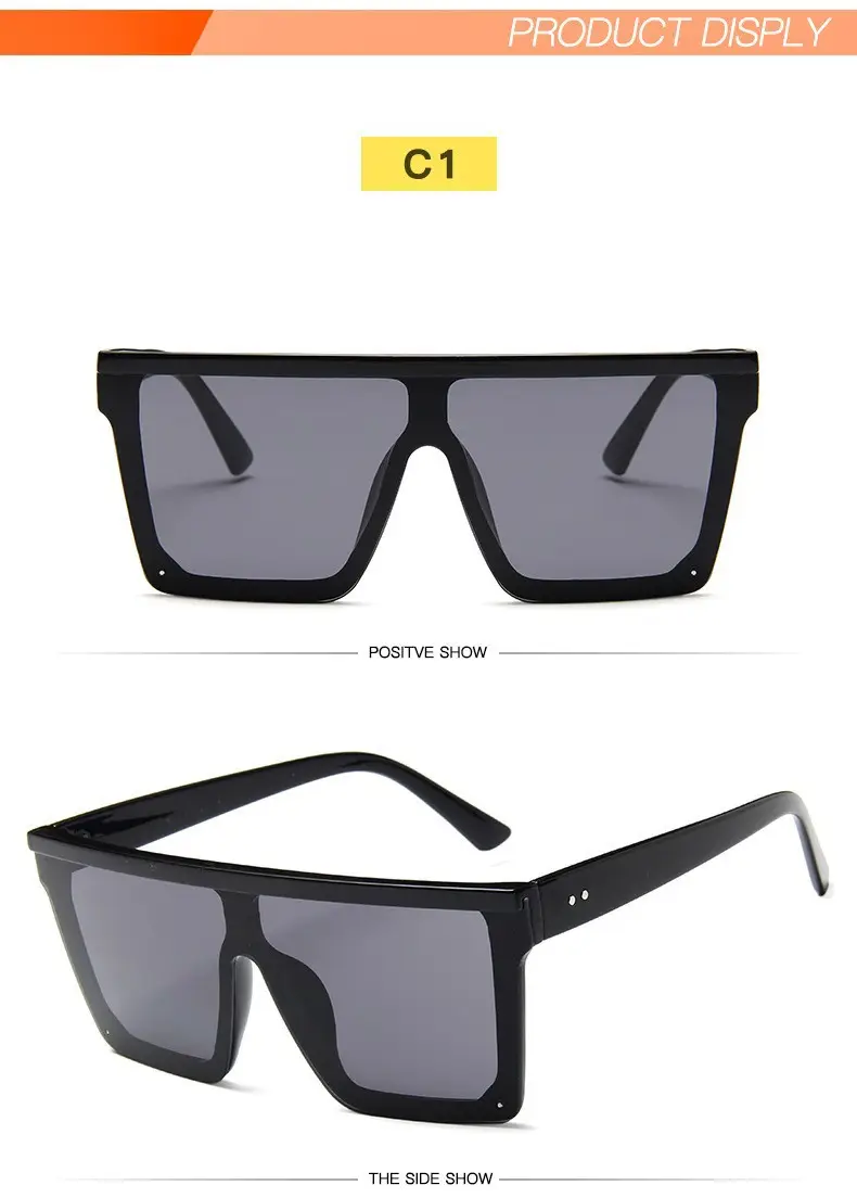 Black Gradient Sunglasses for Women Men Large Frame — feature 9