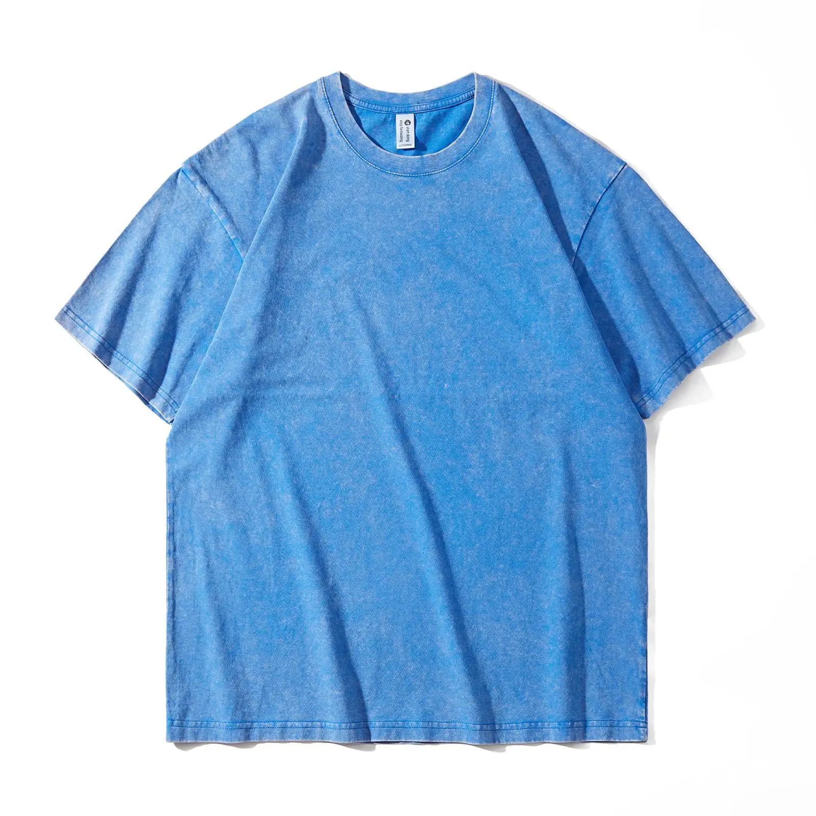 Men Grey Heavyweight Cotton T-Shirt 230g Washed - Image 4