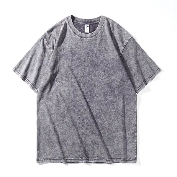 Men Grey Heavyweight Cotton T-Shirt 230g Washed - Image 7